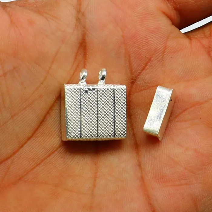 925 sterling silver handmade gorgeous Square shape handmade amulet box amulet pendant mantra box silver tabiz mascot kavacham ssp664 TRIBAL ORNAMENTS Necklaces