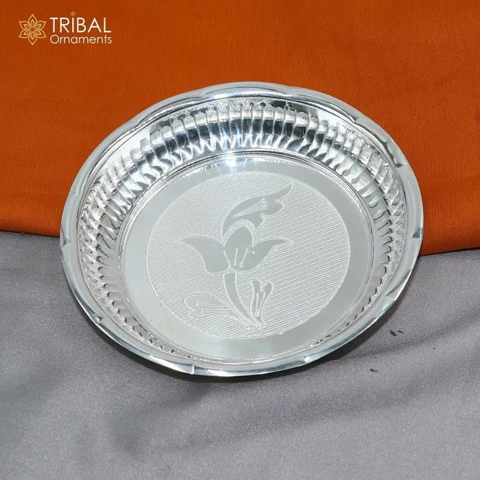 925 sterling silver handmade plate tray best gifting baby food serving silver utensils silver articles puja utensils sv311 TRIBAL ORNAMENTS Rings 925 sterling silver handmade plate tray best gifting baby food serving silver utensils silver articles puja utensils sv311 TRIBAL ORNAMENTS Rings
