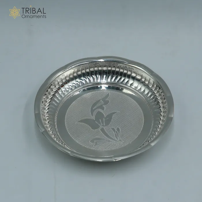 925 sterling silver handmade plate tray best gifting baby food serving silver utensils silver articles puja utensils sv311 TRIBAL ORNAMENTS Rings 925 sterling silver handmade plate tray best gifting baby food serving silver utensils silver articles puja utensils sv311 TRIBAL ORNAMENTS Rings