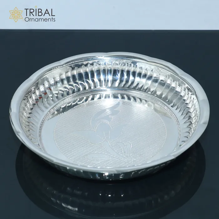 925 sterling silver handmade plate tray best gifting baby food serving silver utensils silver articles puja utensils sv311 TRIBAL ORNAMENTS Rings 925 sterling silver handmade plate tray best gifting baby food serving silver utensils silver articles puja utensils sv311 TRIBAL ORNAMENTS Rings