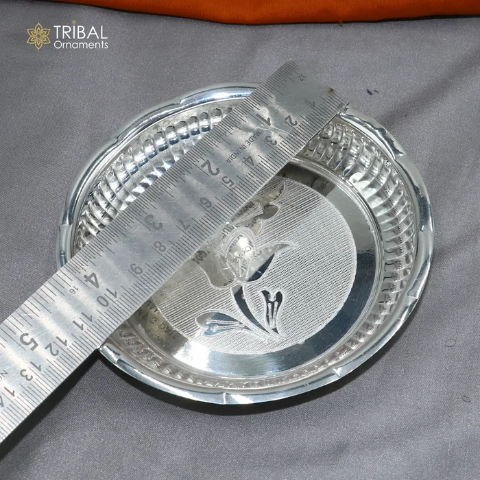 925 sterling silver handmade plate tray best gifting baby food serving silver utensils silver articles puja utensils sv311 TRIBAL ORNAMENTS Rings 925 sterling silver handmade plate tray best gifting baby food serving silver utensils silver articles puja utensils sv311 TRIBAL ORNAMENTS Rings