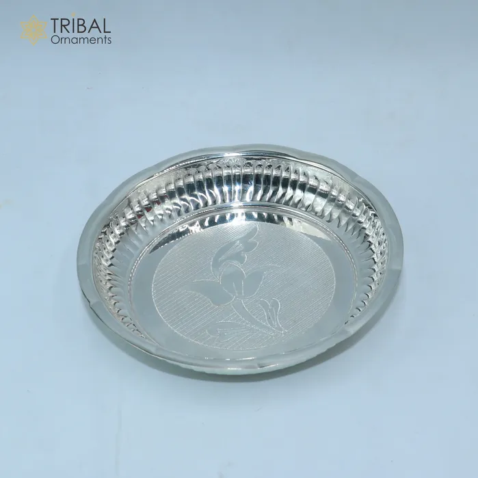 925 sterling silver handmade plate tray best gifting baby food serving silver utensils silver articles puja utensils sv311 TRIBAL ORNAMENTS Rings 925 sterling silver handmade plate tray best gifting baby food serving silver utensils silver articles puja utensils sv311 TRIBAL ORNAMENTS Rings