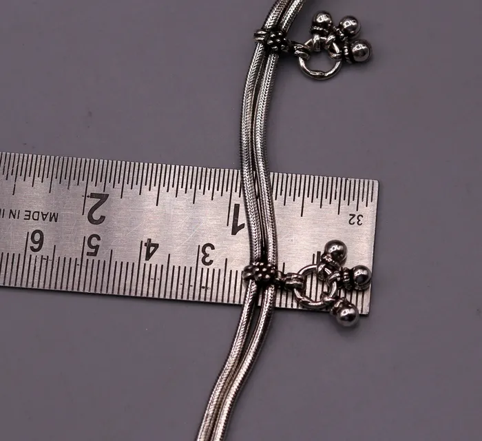 925 Sterling silver handmade vintage antique design stylish anklet foot bracelet with hanging bells tribal belly dance jewelry ank28 TRIBAL ORNAMENTS Bracelets 925 Sterling silver handmade vintage antique design stylish anklet foot bracelet with hanging bells tribal belly dance jewelry ank28 TRIBAL ORNAMENTS Bracelets