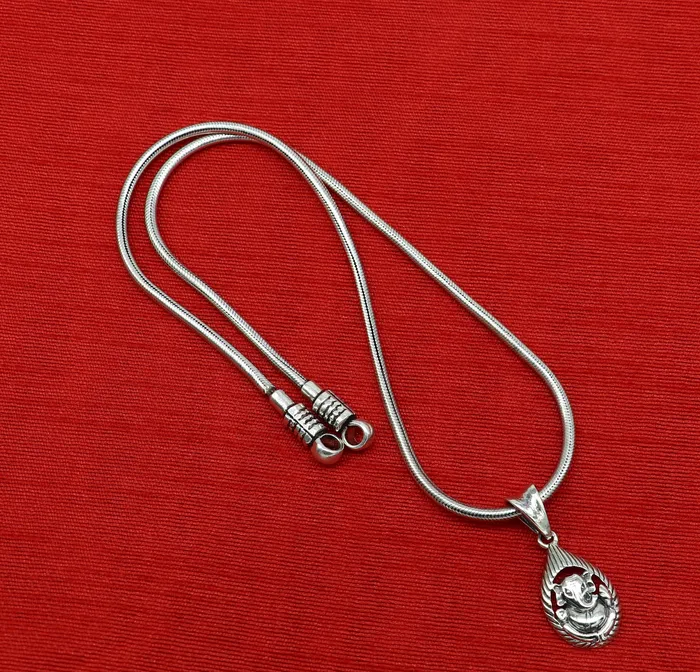 925 sterling silver handmade vintage stylish trendy idol Ganesha pendant exclusive designer unisex pendant silver locket jewelry ssp434 TRIBAL ORNAMENTS Necklaces