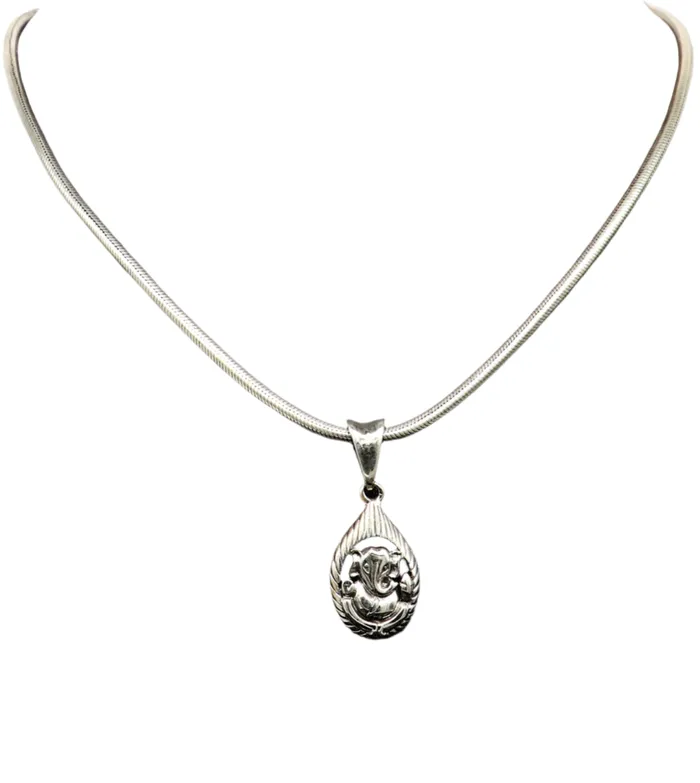 925 sterling silver handmade vintage stylish trendy idol Ganesha pendant exclusive designer unisex pendant silver locket jewelry ssp434 TRIBAL ORNAMENTS Necklaces