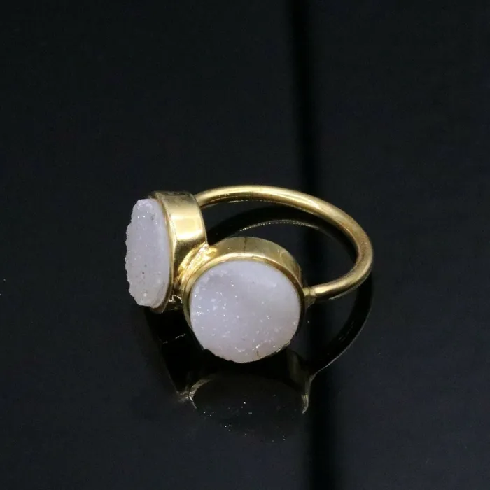 925 sterling silver handmade wedding anniversary double stone ring band sr103 TRIBAL ORNAMENTS Rings