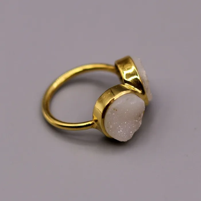 925 sterling silver handmade wedding anniversary double stone ring band sr103 TRIBAL ORNAMENTS Rings