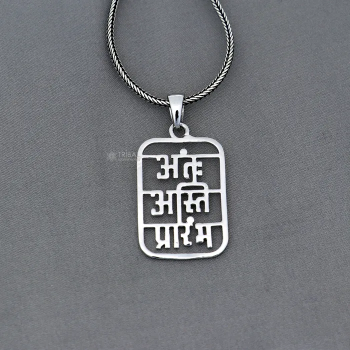 925 sterling silver handmand Antah Asti Prarambh pendant nsp894 TRIBAL ORNAMENTS Necklaces