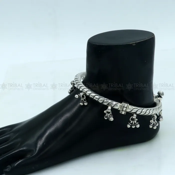 925 sterling silver stylish design ankle kada ankle bangle bracelet with gorgeous foot kada nsfk123 TRIBAL ORNAMENTS Bracelets 925 sterling silver stylish design ankle kada ankle bangle bracelet with gorgeous foot kada nsfk123 TRIBAL ORNAMENTS Bracelets