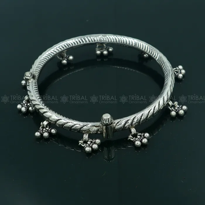 925 sterling silver stylish design ankle kada ankle bangle bracelet with gorgeous foot kada nsfk123 TRIBAL ORNAMENTS Bracelets