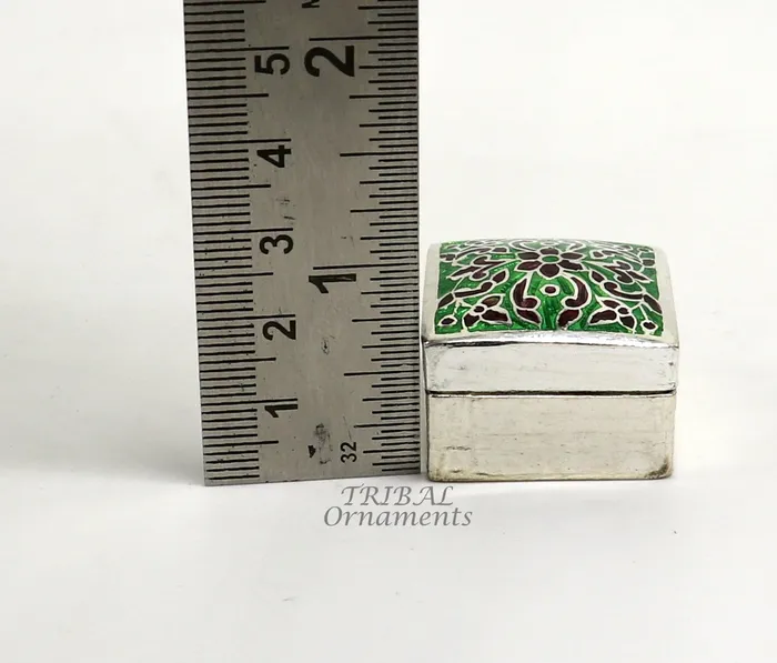 925 sterling silver trinket box kajal boxcasket box bridal square shape box collection container box eyeliner box gifting art stb731 TRIBAL ORNAMENTS Rings