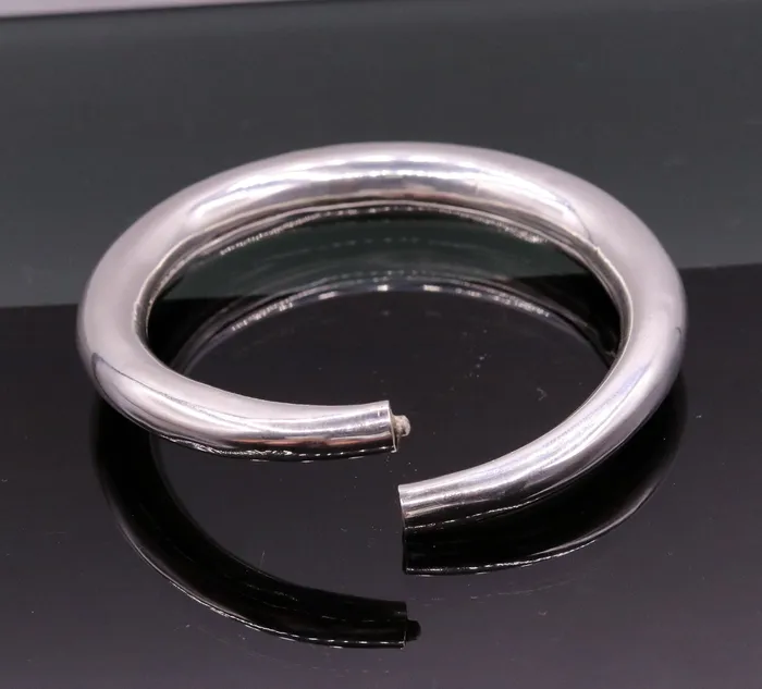 925 sterling silver vintage plain design handmade open face adjustable bangle bracelet kada cuff bracelet for unisex gifting india nsk228 TRIBAL ORNAMENTS Bracelets