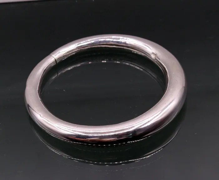 925 sterling silver vintage plain design handmade open face adjustable bangle bracelet kada cuff bracelet for unisex gifting india nsk228 TRIBAL ORNAMENTS Bracelets