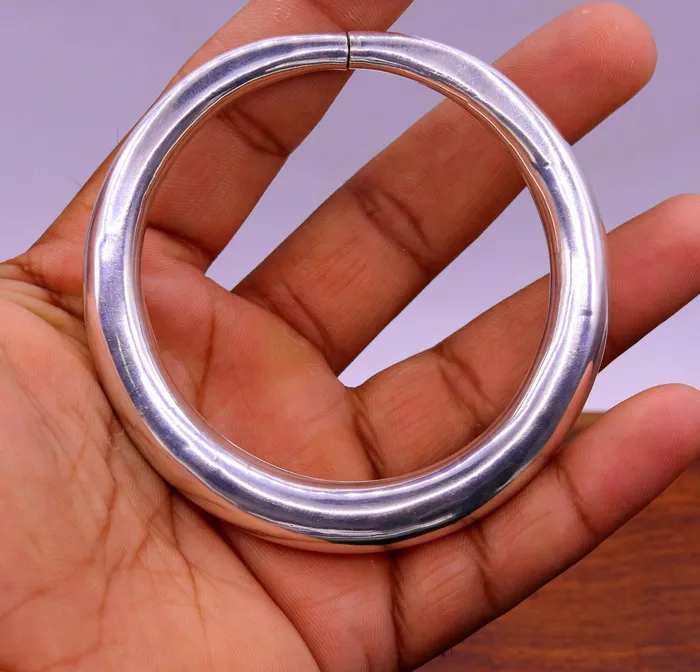 925 sterling silver vintage plain design handmade open face adjustable bangle bracelet kada cuff bracelet for unisex gifting india nsk228 TRIBAL ORNAMENTS Bracelets