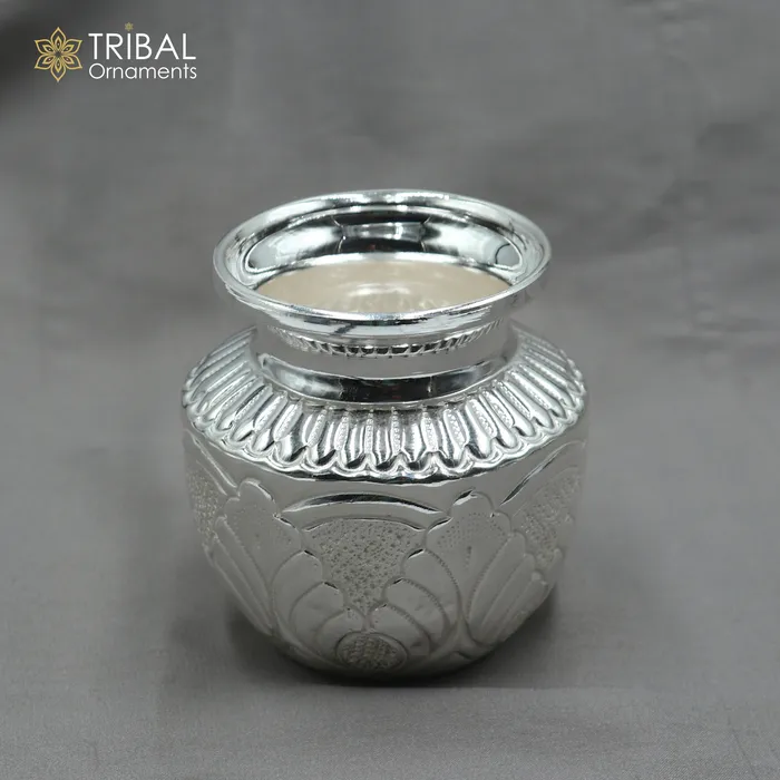925sterling silver handmade Kalash or pot unique special silver puja article water or milk shiva kalash pot india so1065 TRIBAL ORNAMENTS Rings