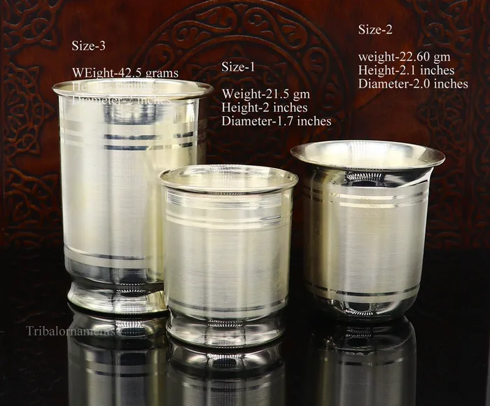 999 fine silver handmade vessels watermilk Glass tumbler silver flask baby kids silver utensils stay healthy water milk glass sv230 TRIBAL ORNAMENTS Rings