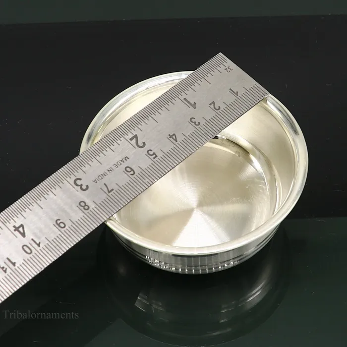 999 fine solid silver handmade small bowl for baby serving pure silver vessel silver utensils home kitchen accessories puja bowl sv224 TRIBAL ORNAMENTS Necklaces