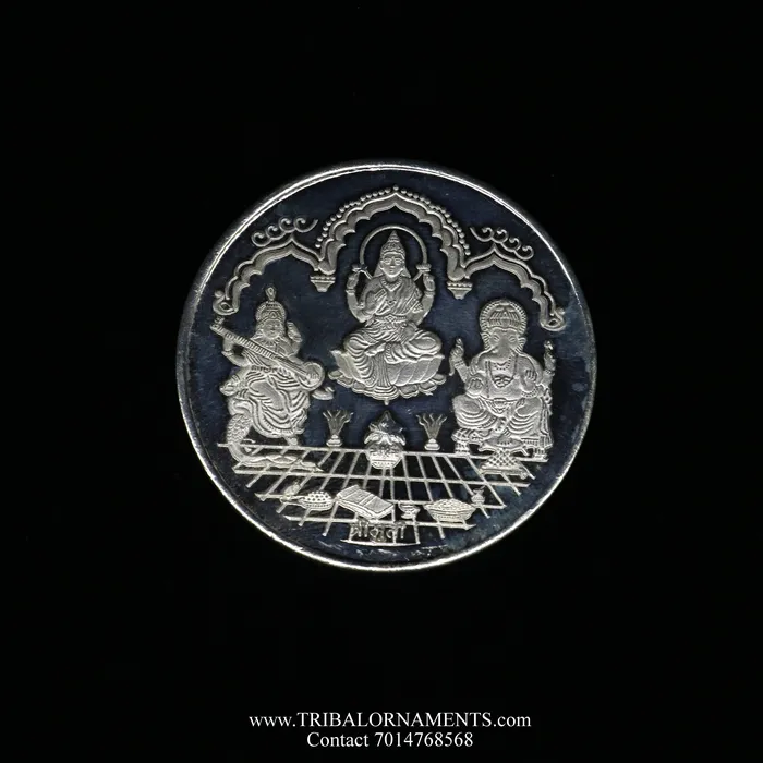 999 Silver Purity Ganesha Lakshmi saraswati 20 Gram Coin for diwali CN27 TRIBAL ORNAMENTS Necklaces 999 Silver Purity Ganesha Lakshmi saraswati 20 Gram Coin for diwali CN27 TRIBAL ORNAMENTS Necklaces