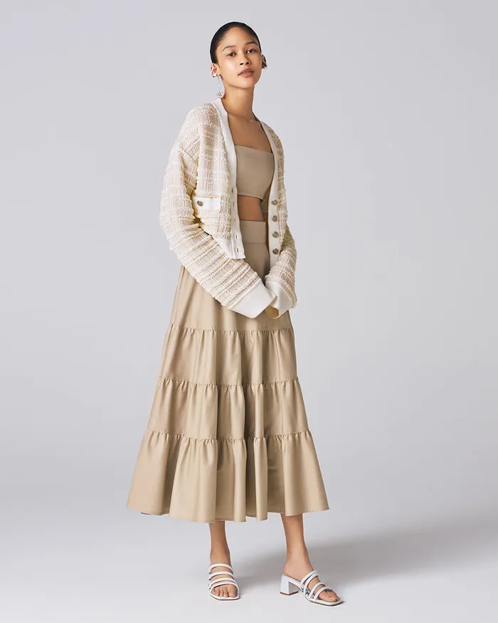 ADEAM Earrings Taupe Hanabi Skirt ADEAM Earrings Taupe Hanabi Skirt