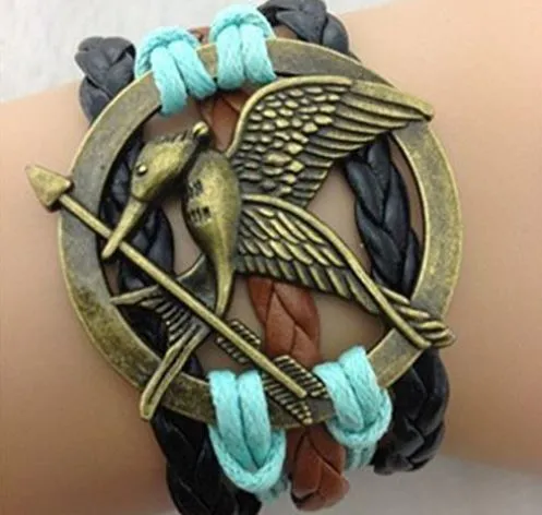 alice Bracelets AZ1242 Blue Black Brown Mockingbird Infinity Leather Layer Bracelet alice Bracelets AZ1242 Blue Black Brown Mockingbird Infinity Leather Layer Bracelet