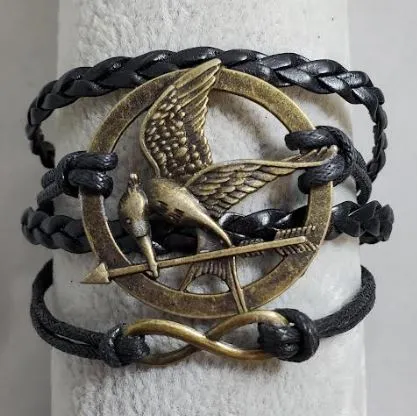 alice Bracelets AZ1462 Black Mockingbird Infinity Layer Leather Bracelet