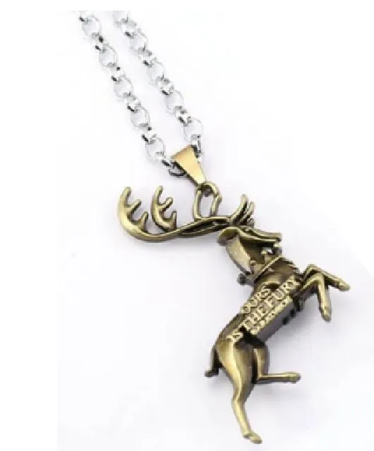 alice Necklaces AZ1280 Gold Deer Ours is the Fury Necklace with FREE EARRINGS