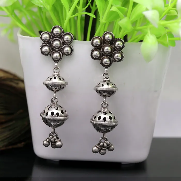 Amazing 925 sterling silver handmade customized vintage antique style drop dangle peacock stud earring tribal belly dance jewelry ear475 TRIBAL ORNAMENTS Earrings