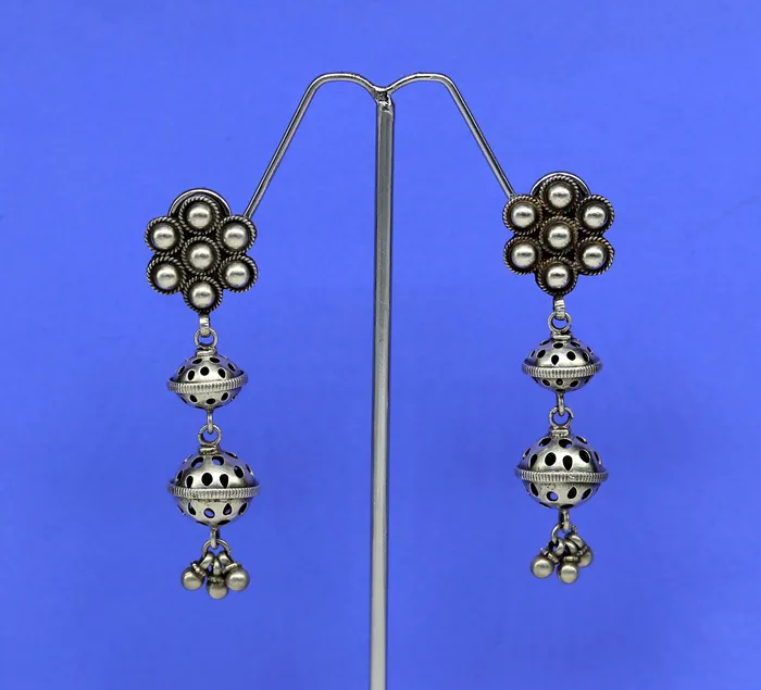 Amazing 925 sterling silver handmade customized vintage antique style drop dangle peacock stud earring tribal belly dance jewelry ear475 TRIBAL ORNAMENTS Earrings