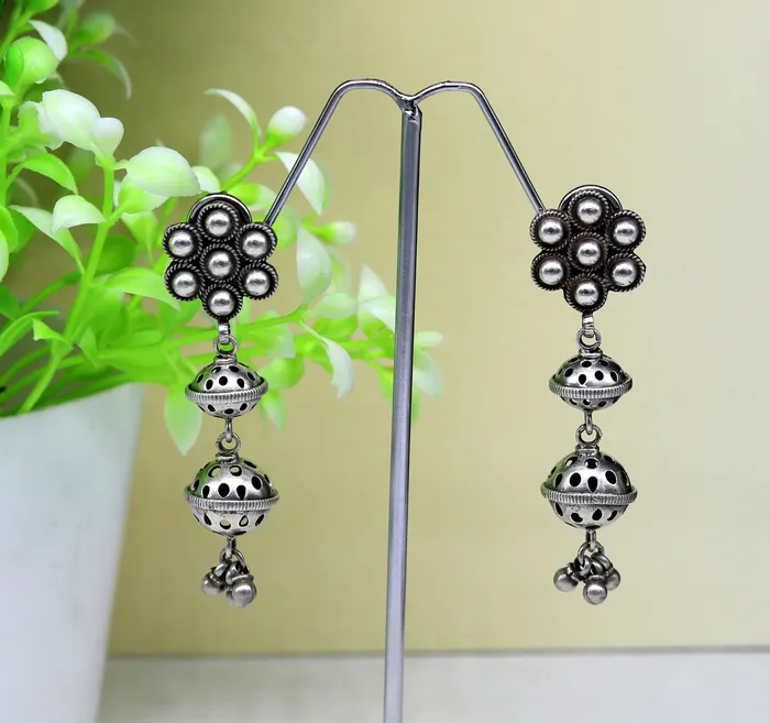 Amazing 925 sterling silver handmade customized vintage antique style drop dangle peacock stud earring tribal belly dance jewelry ear475 TRIBAL ORNAMENTS Earrings