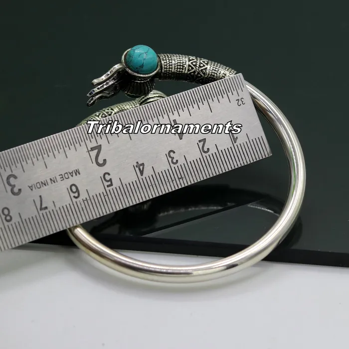 Amazing design Handcrafted 925 sterling silver bangle bracelet kada excellent Lord shiva trident customized jewelrygifting unisex nsk240 TRIBAL ORNAMENTS Bracelets