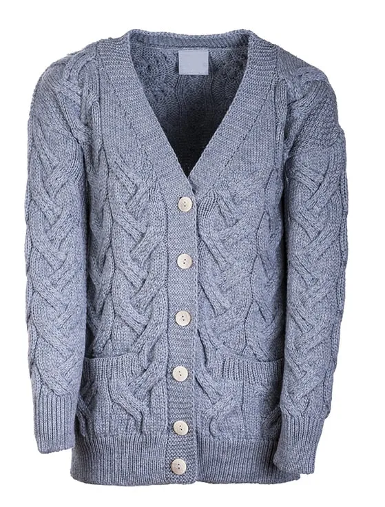 Aran Woollen Mills Earrings Super Soft Merino Wool Chunky Cable Knit Cardigan