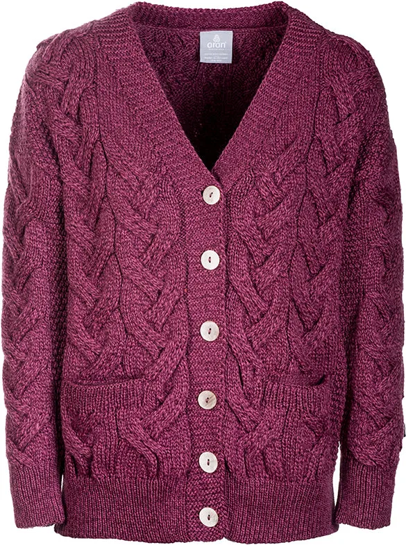 Aran Woollen Mills Earrings Super Soft Merino Wool Chunky Cable Knit Cardigan
