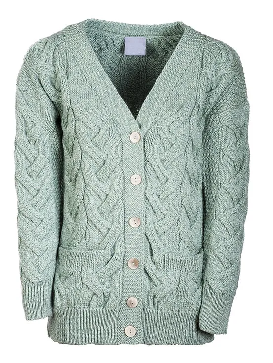 Aran Woollen Mills Earrings Super Soft Merino Wool Chunky Cable Knit Cardigan