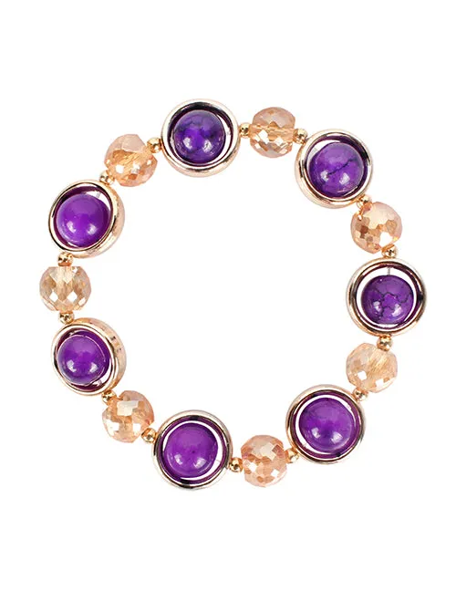 B618 Gold Purple Gem Bracelet 02 Bracelets