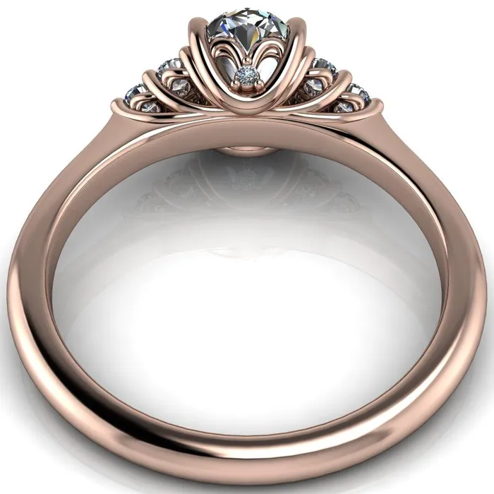 Biddle Oval Lab Grown Diamond Center Stone Trio Side Diamonds Engagement Ring Fire Brilliance Rings