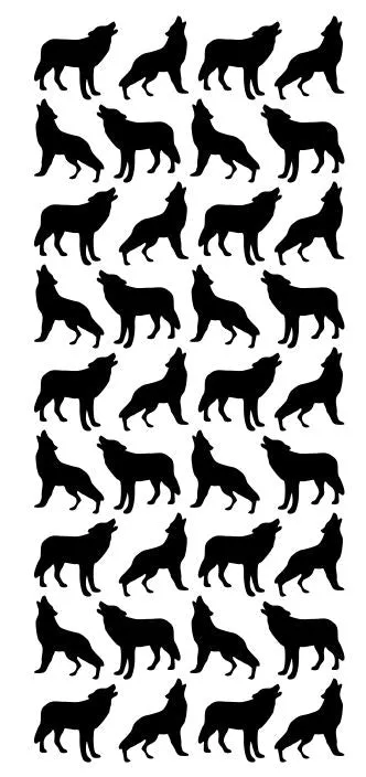 Black Wolf Stickers 1 DC18070 Winter Park Products Rings