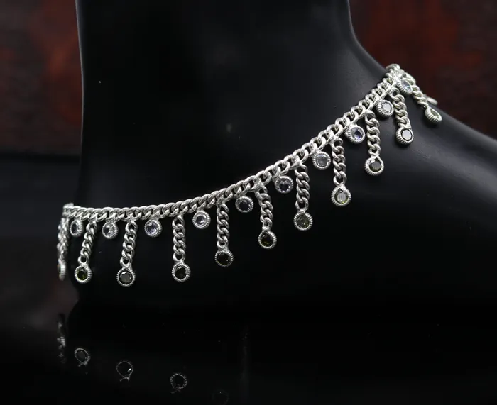 Bracelets 10 solid silver handmade vintage customized design ankle bracelet bridesmaid charm tribal anklet jewelry pretty gifting to her nank272 TRIBAL ORNAMENTS