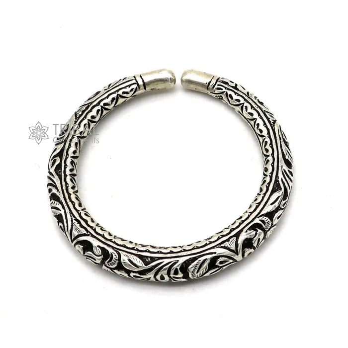 Bracelets 925 Sterling silver handmade fabulous chitai work customized bangle bracelet kada with pearl unisex personalized tribal jewelry nsk811 TRIBAL ORNAMENTS