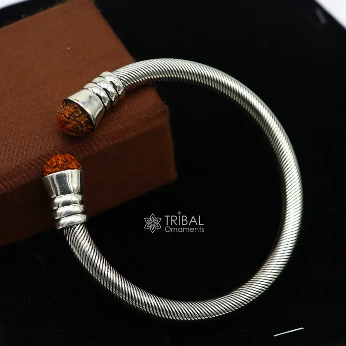 Bracelets 925 Sterling silver handmade fabulous designer Rudraksha kada bangle bracelet by twistingantique unisex jewelry nsk681 TRIBAL ORNAMENTS