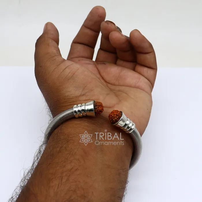Bracelets 925 Sterling silver handmade fabulous designer Rudraksha kada bangle bracelet by twistingantique unisex jewelry nsk681 TRIBAL ORNAMENTS