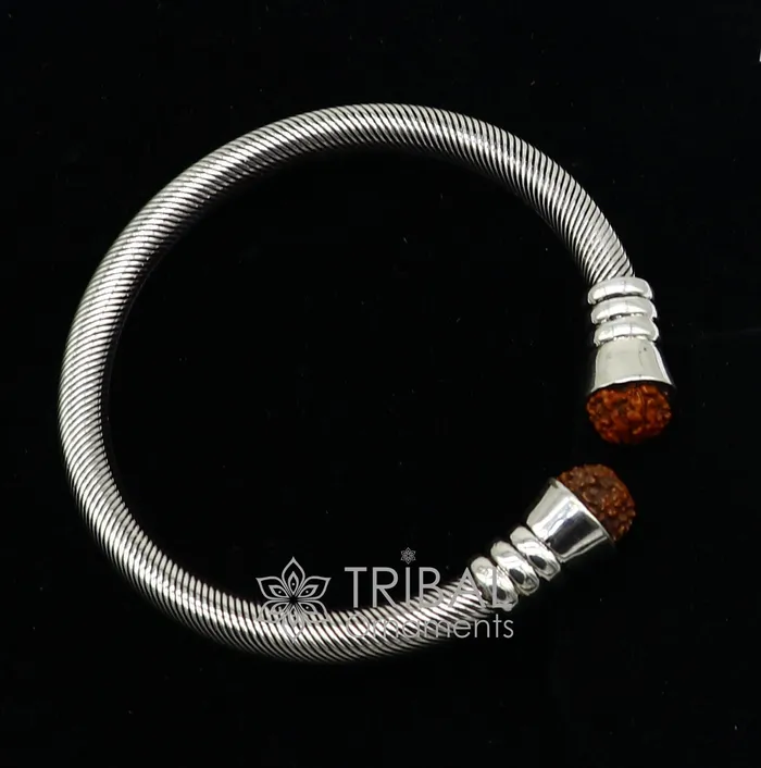 Bracelets 925 Sterling silver handmade fabulous designer Rudraksha kada bangle bracelet by twistingantique unisex jewelry nsk681 TRIBAL ORNAMENTS