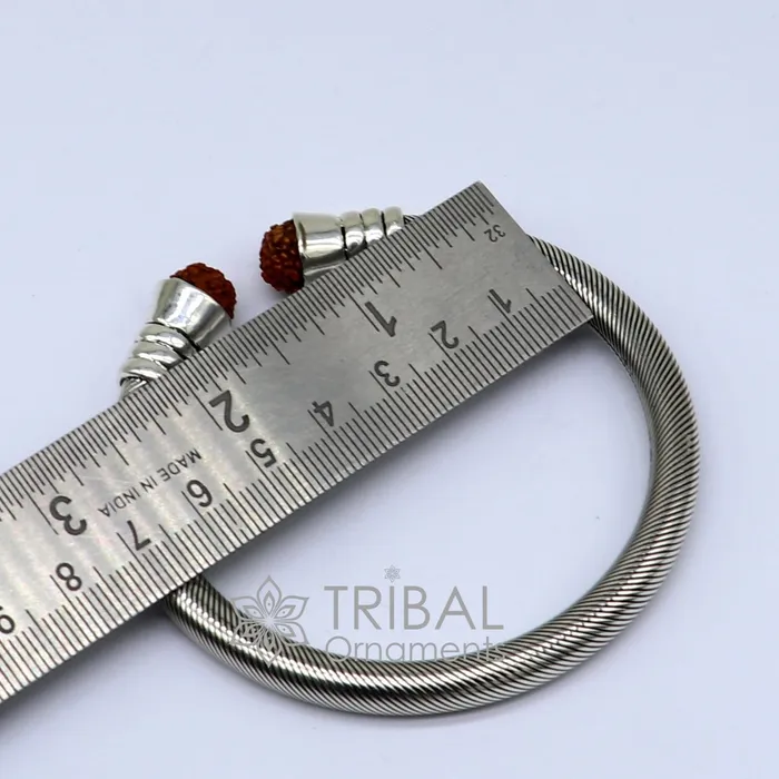 Bracelets 925 Sterling silver handmade fabulous designer Rudraksha kada bangle bracelet by twistingantique unisex jewelry nsk681 TRIBAL ORNAMENTS