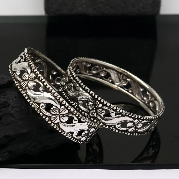 Bracelets Floral style 925 sterling silver amazing customized bangle bracelet kada best brides gifting ethnic stylish tribal fashion jewelry nba394 TRIBAL ORNAMENTS Bracelets Floral style 925 sterling silver amazing customized bangle bracelet kada best brides gifting ethnic stylish tribal fashion jewelry nba394 TRIBAL ORNAMENTS
