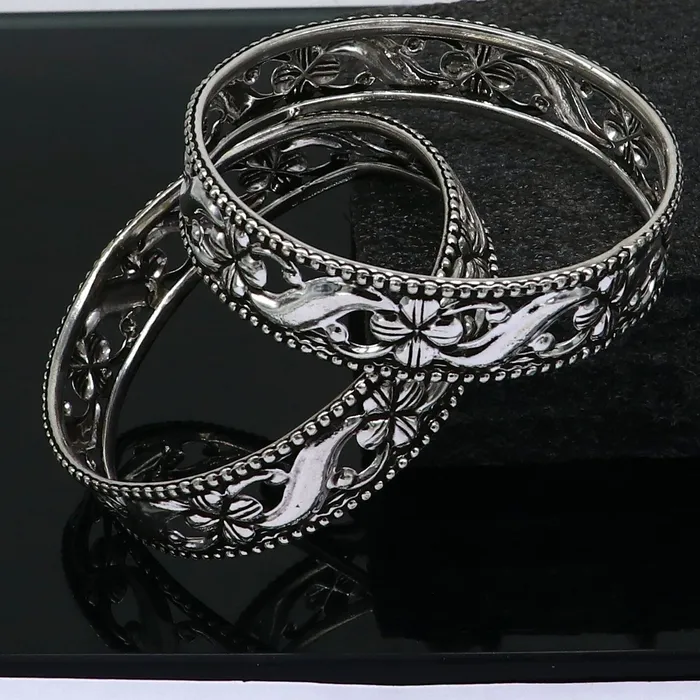 Bracelets Floral style 925 sterling silver amazing customized bangle bracelet kada best brides gifting ethnic stylish tribal fashion jewelry nba394 TRIBAL ORNAMENTS Bracelets Floral style 925 sterling silver amazing customized bangle bracelet kada best brides gifting ethnic stylish tribal fashion jewelry nba394 TRIBAL ORNAMENTS