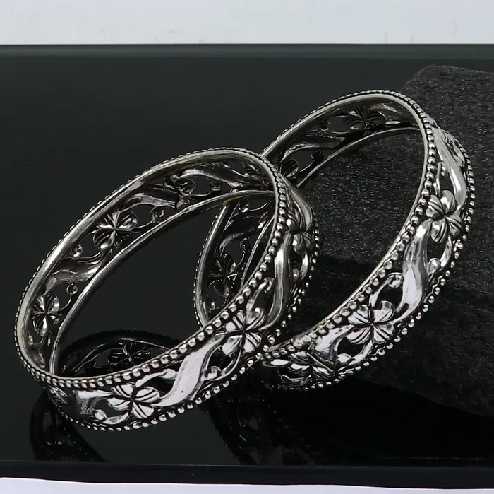 Bracelets Floral style 925 sterling silver amazing customized bangle bracelet kada best brides gifting ethnic stylish tribal fashion jewelry nba394 TRIBAL ORNAMENTS Bracelets Floral style 925 sterling silver amazing customized bangle bracelet kada best brides gifting ethnic stylish tribal fashion jewelry nba394 TRIBAL ORNAMENTS
