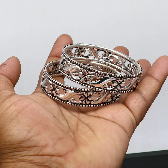 Bracelets Floral style 925 sterling silver amazing customized bangle bracelet kada best brides gifting ethnic stylish tribal fashion jewelry nba394 TRIBAL ORNAMENTS Bracelets Floral style 925 sterling silver amazing customized bangle bracelet kada best brides gifting ethnic stylish tribal fashion jewelry nba394 TRIBAL ORNAMENTS