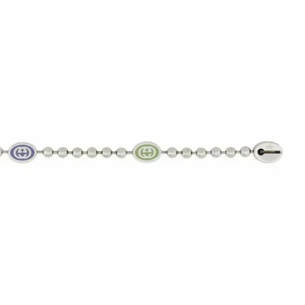Bracelets GUCCI Gucci Sterling Silver Boule Bracelet With Multi Colored Enamel