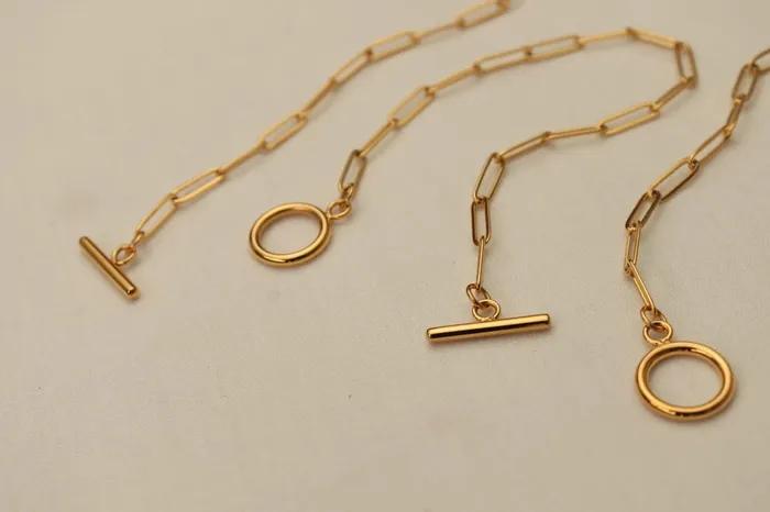 Bracelets Jewelvers 18K GoldFilled Link Toggle Closure Chain Bracelet