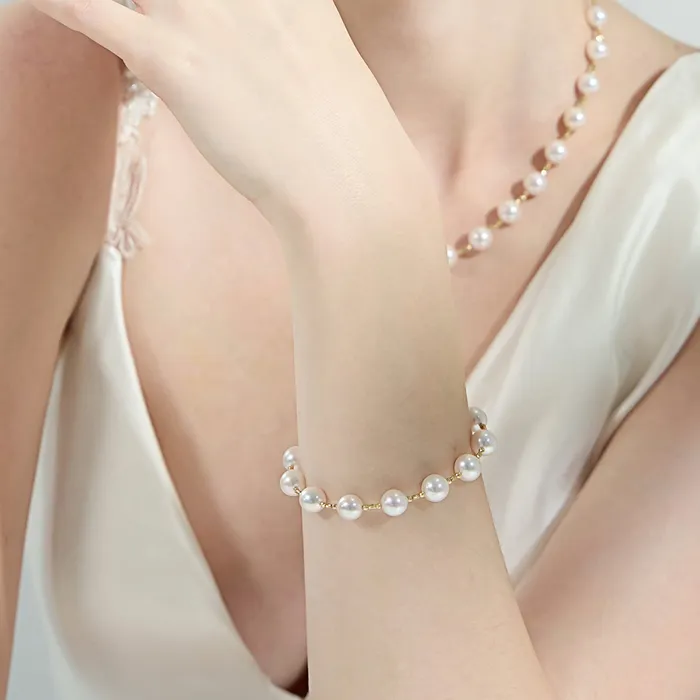 Bracelets Pearly Lustre 18K Solid Gold Akoya Pearl Bracelet KB00031