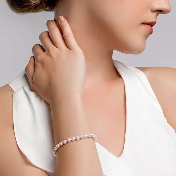 Bracelets spt White Japanese Akoya Pearl Bracelet 5560mm Choose Your Quality